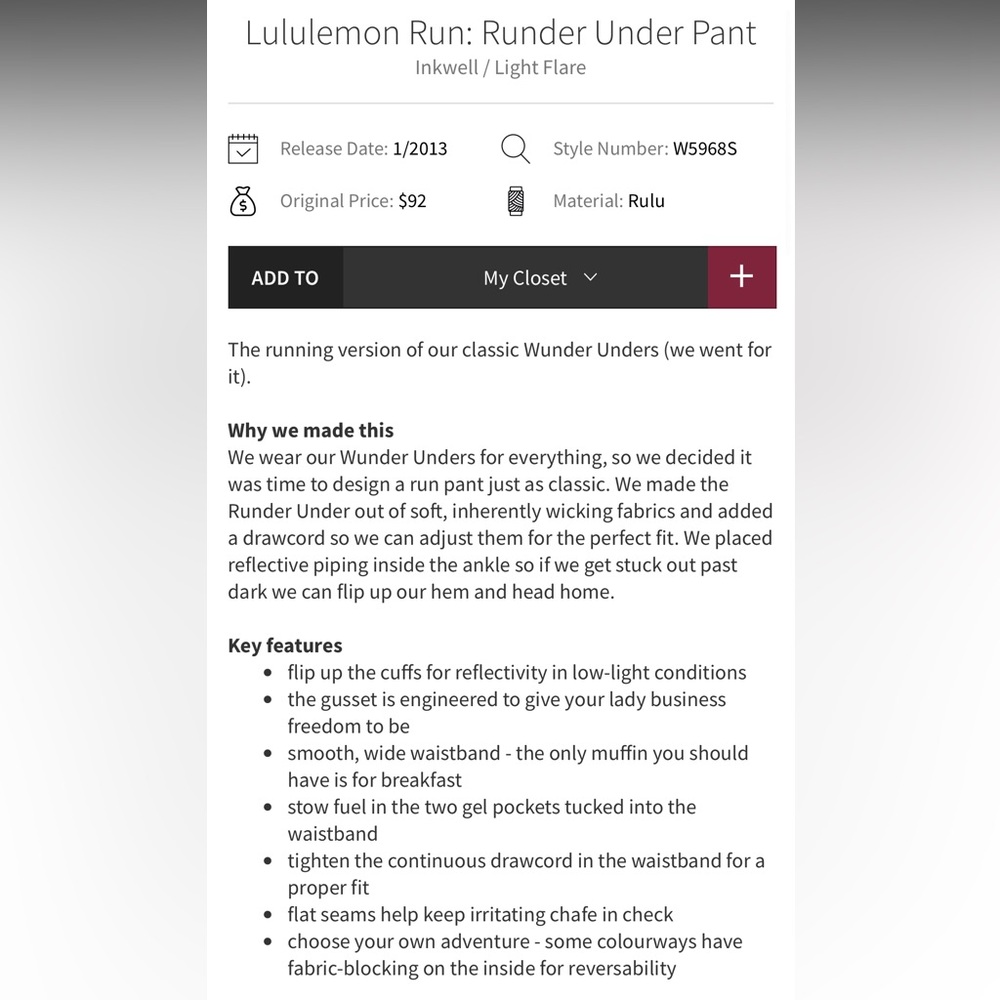 Lululemon Runder Under Pant size 6 - Picture 3 of 14